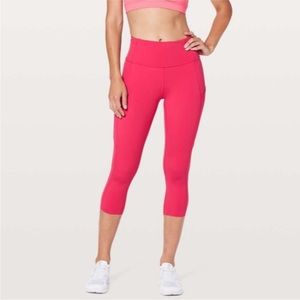 Lululemon Fast & Free Crop II *Nulux 19" Fuchsia Pink